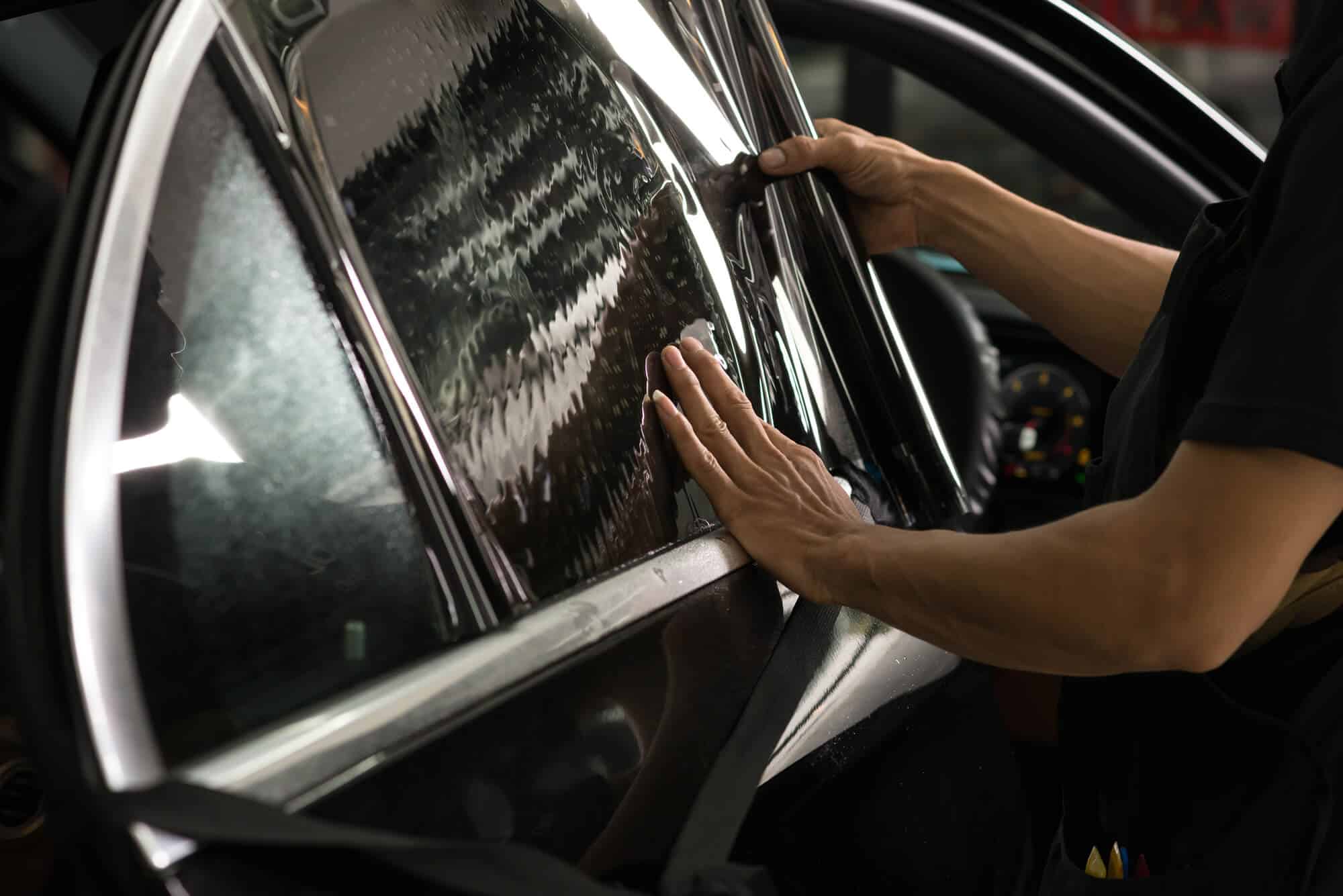 Car glass tinting installation
