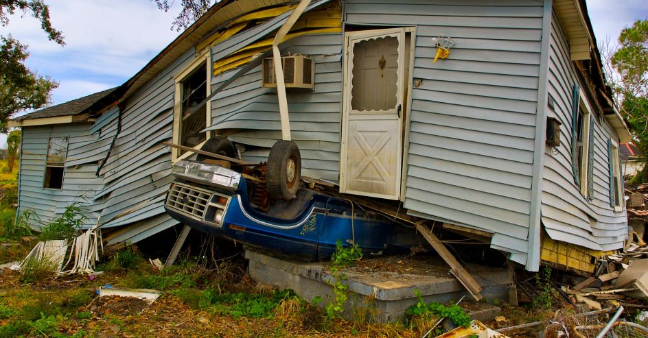 Storm-damaged house in New Orleans Lower 9th Ward